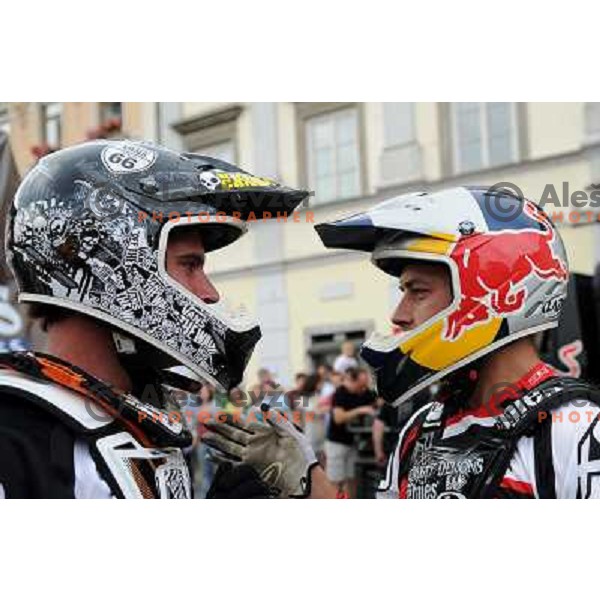 Steven Stuyven, Nick Franklin at Red Bull X-Fighters exhibition tour 2009, 9.6.2009, Glavni trg, Maribor 