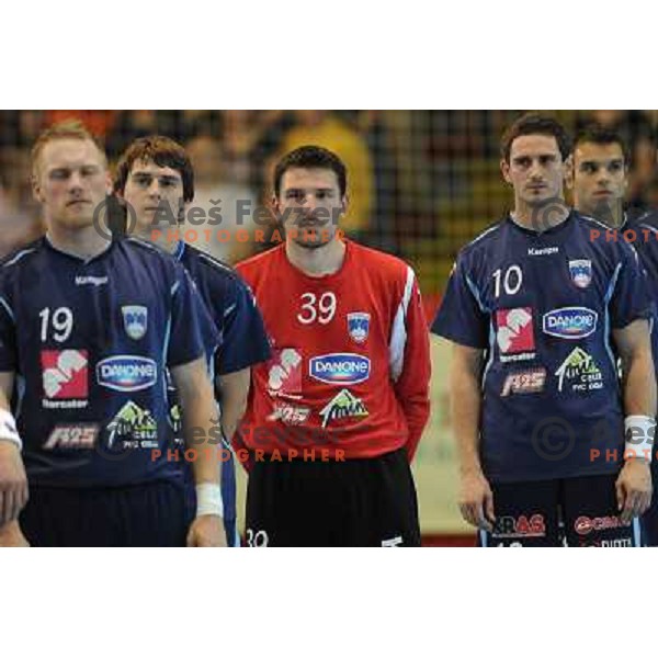 Zvizej Miha, Skube, Prost, Kavas, Brumen at handball match Slovenia - Belarus, Qualifying match for the European championship Austria 2010, Kodeljevo , Ljubljana, 10.06.2009 