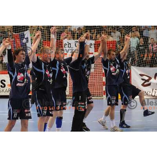 Skube, Zvizej Miha, Mlakar, Brumen, at handball match Slovenia - Belarus, Qualifying match for the European championship Austria 2010, Kodeljevo , Ljubljana, 10.06.2009 