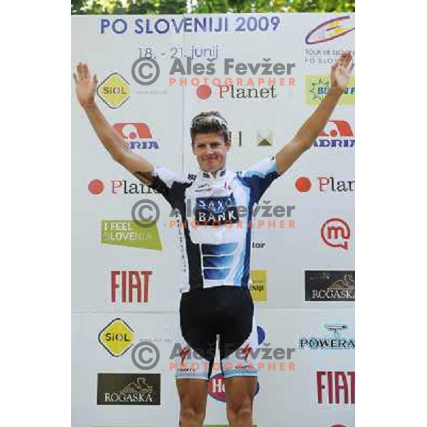 Fuglsang at the finish of the 2nd stage of Tour de Slovenia 2009, Ljubljana Castle, Ljubljana, 19.06.2009 