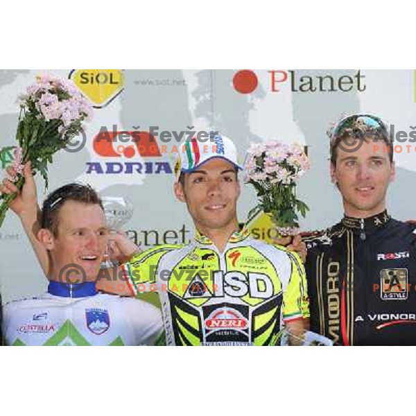 Bole, Visconti, Kocjan at the finish of the 2nd stage of Tour de Slovenia 2009, Ljubljana Castle, Ljubljana, 19.06.2009 