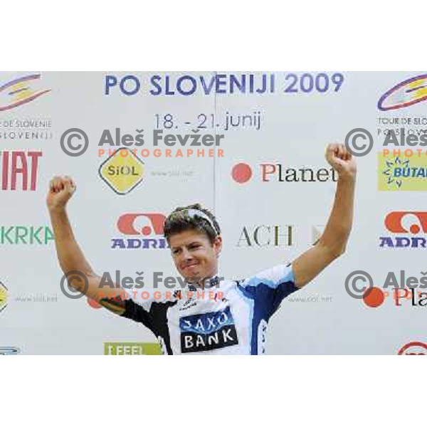 Fuglsang at the finish of the 2nd stage of Tour de Slovenia 2009, Ljubljana Castle, Ljubljana, 19.06.2009 
