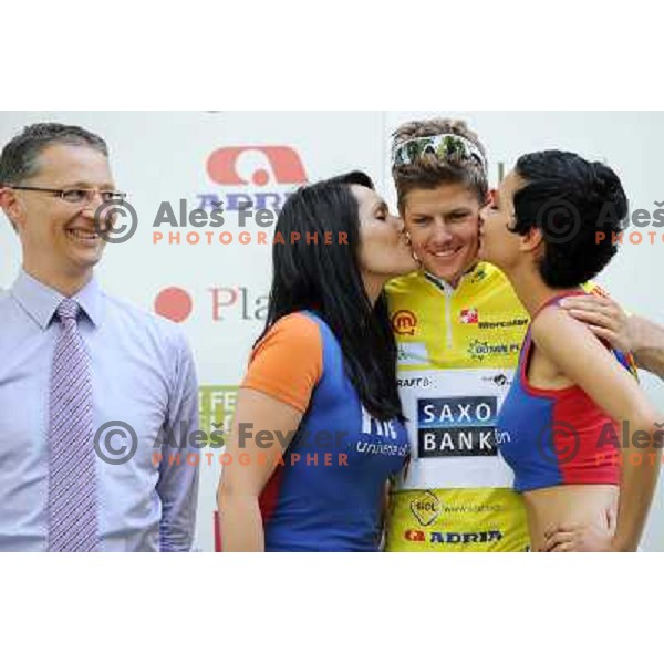 Luksic, Fuglsang at the finish of the 2nd stage of Tour de Slovenia 2009, Ljubljana Castle, Ljubljana, 19.06.2009 
