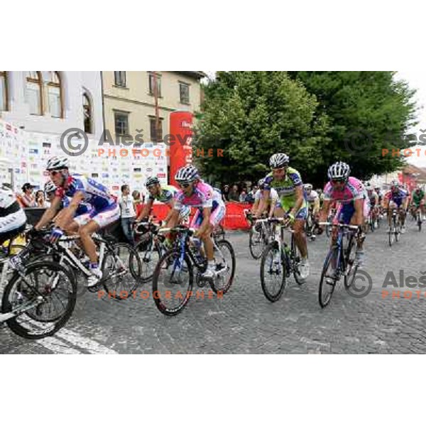 Fourth stage of cycling race Tour de Slovenie with finish in Novo Mesto, Slovenia 21.6.2009. Overall winner became Jakob Fuglsang from Denmark/ Team Saxo Bank 
