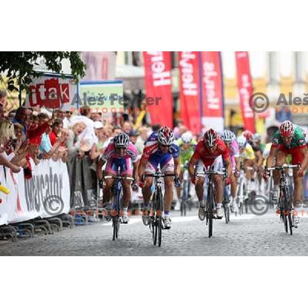 Marko Kump winning Fourth stage of cycling race Tour de Slovenie with finish in Novo Mesto, Slovenia 21.6.2009. Overall winner became Jakob Fuglsang from Denmark/ Team Saxo Bank 