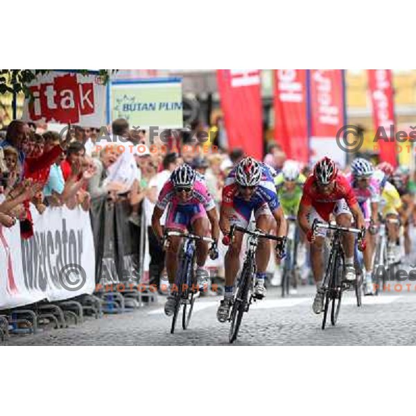 Marko Kump winning Fourth stage of cycling race Tour de Slovenie with finish in Novo Mesto, Slovenia 21.6.2009. Overall winner became Jakob Fuglsang from Denmark/ Team Saxo Bank 