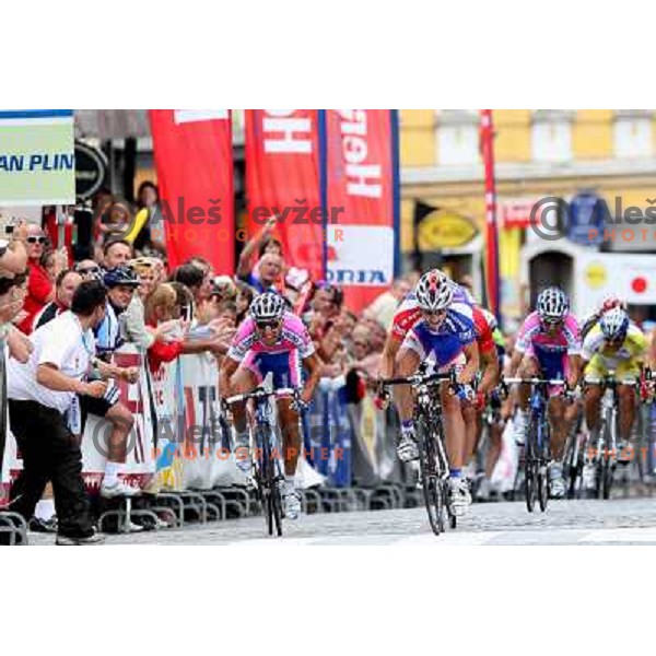 Marko Kump winning Fourth stage of cycling race Tour de Slovenie with finish in Novo Mesto, Slovenia 21.6.2009. Overall winner became Jakob Fuglsang from Denmark/ Team Saxo Bank 