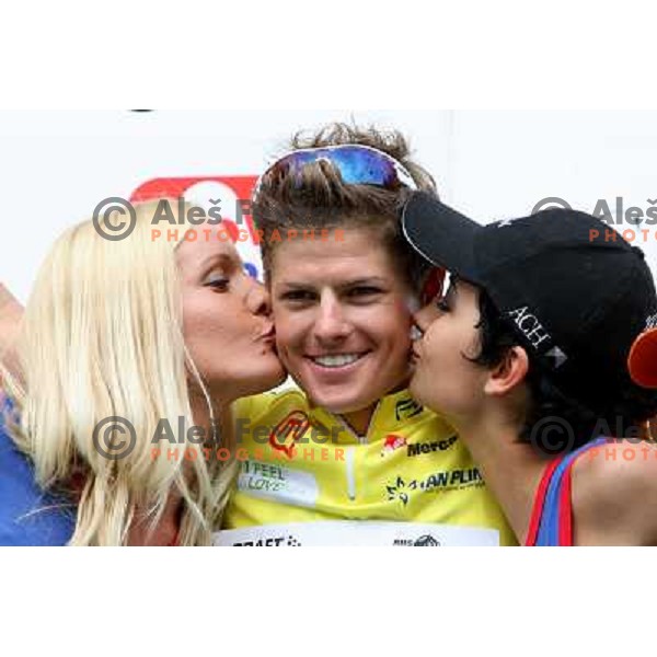 Fourth stage of cycling race Tour de Slovenie with finish in Novo Mesto, Slovenia 21.6.2009. Overall winner became Jakob Fuglsang from Denmark/ Team Saxo Bank 