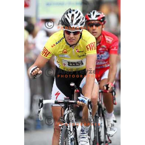 Fourth stage of cycling race Tour de Slovenie with finish in Novo Mesto, Slovenia 21.6.2009. Overall winner became Jakob Fuglsang from Denmark/ Team Saxo Bank 
