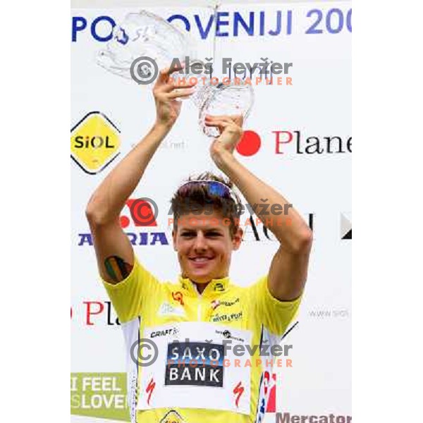 Fourth stage of cycling race Tour de Slovenie with finish in Novo Mesto, Slovenia 21.6.2009. Overall winner became Jakob Fuglsang from Denmark/ Team Saxo Bank 