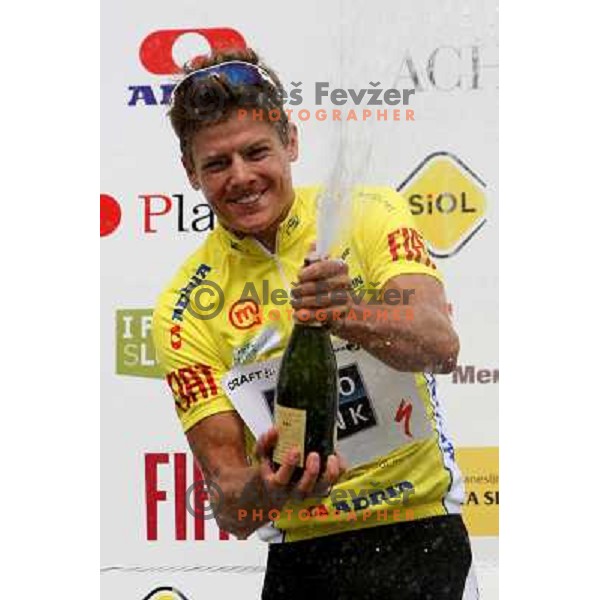 Fourth stage of cycling race Tour de Slovenie with finish in Novo Mesto, Slovenia 21.6.2009. Overall winner became Jakob Fuglsang from Denmark/ Team Saxo Bank 