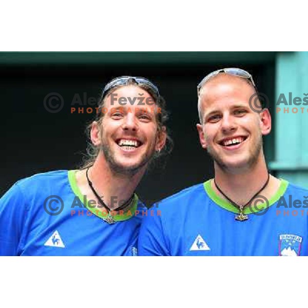 Luka Spik (left), Jan Spik members of Slovenia team for Mediteranean Games- Pescara 2009 at official presentation in Union Hall, Ljubljana 16.6.2009 