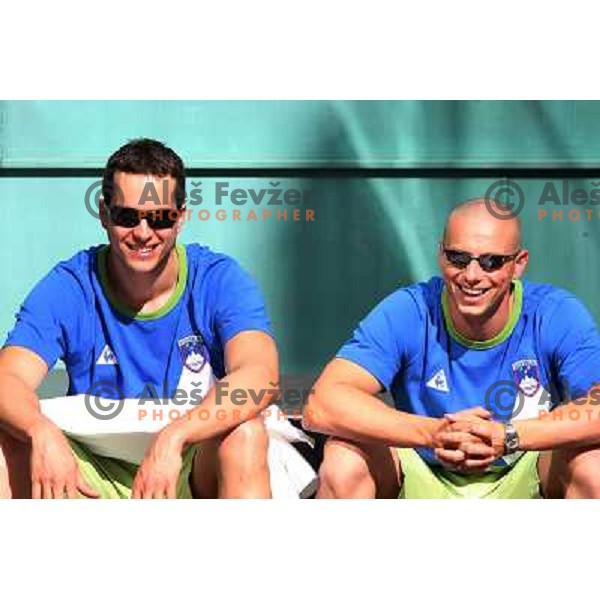 Markic (left) and Tahirovic members of Slovenia team for Mediteranean Games- Pescara 2009 at official presentation in Union Hall, Ljubljana 16.6.2009 