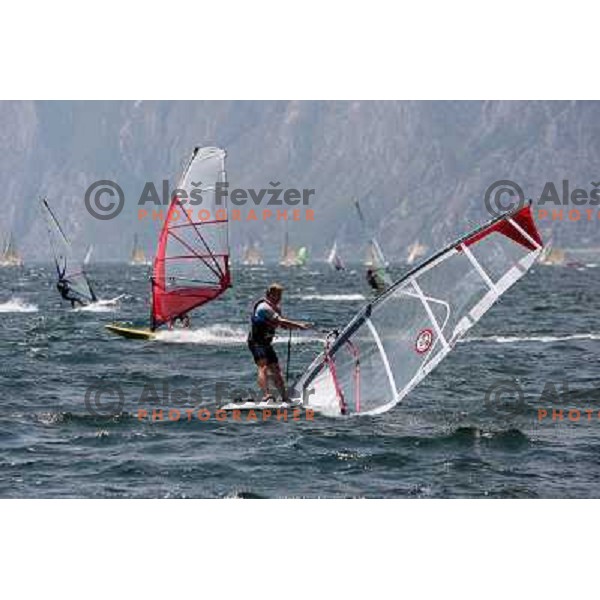 Windsurfing at Torbole in Garda Lake, Italy , 4.7.2009 