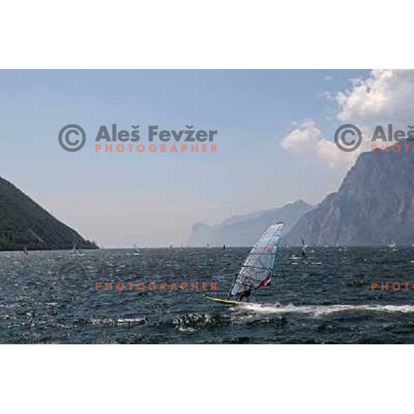 Windsurfing at Torbole in Garda Lake, Italy , 4.7.2009 