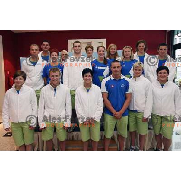  members of Slovenia team at Mediteranean Games- Pescara 2009 at official reception in Union Hall, Ljubljana 7.7.2009 