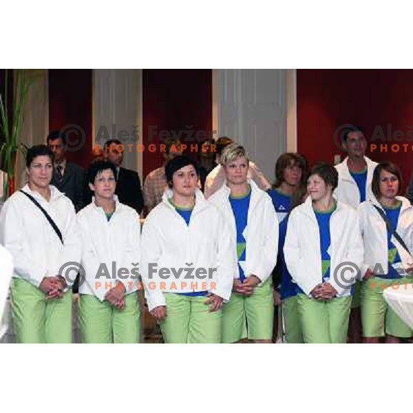 Sraka, Nareks, Polavder, Zolnir members of Slovenia judo team at Mediteranean Games- Pescara 2009 at official reception in Union Hall, Ljubljana 7.7.2009 