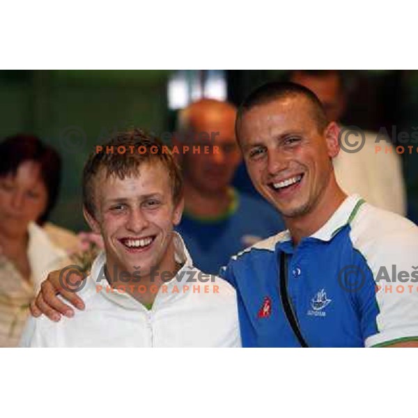 Rok Draksic and Emil Tahirovic , members of Slovenia team at Mediteranean Games- Pescara 2009 at official reception in Union Hall, Ljubljana 7.7.2009 