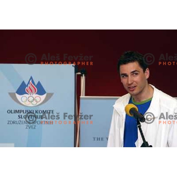Andrfej Flajs, member of Slovenia volleyball team at Mediteranean Games- Pescara 2009 at official reception in Union Hall, Ljubljana 7.7.2009 