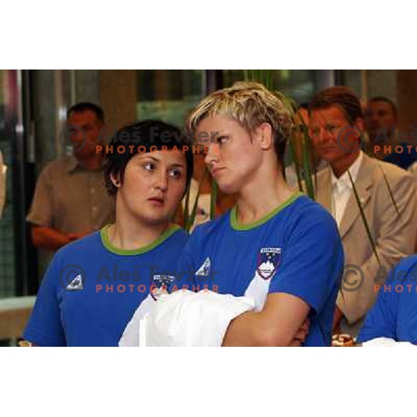 Lucija Polavder, Urska Zolnir,members of Slovenia team at Mediteranean Games- Pescara 2009 at official reception in Union Hall, Ljubljana 7.7.2009 