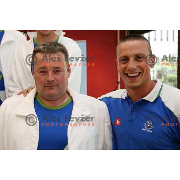 Bostjan Macek, Emil Tahirovic, members of Slovenia team at Mediteranean Games- Pescara 2009 at official reception in Union Hall, Ljubljana 7.7.2009 