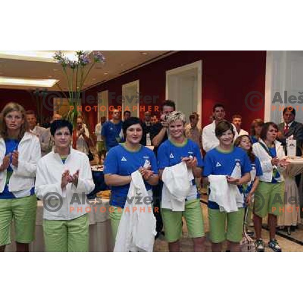 Nareks, Polavder, Zolnir,members of Slovenia team at Mediteranean Games- Pescara 2009 at official reception in Union Hall, Ljubljana 7.7.2009 