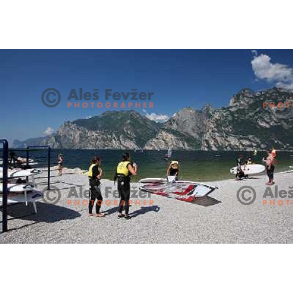 Windsurfing at Torbole in Garda Lake, Italy , 4.7.2009 