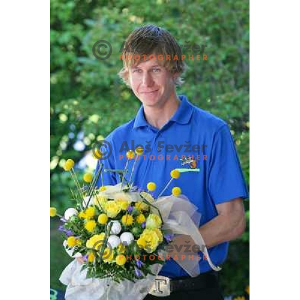  Tim Gornik, member of Slovenia golf team, gold medal winner at Mediteranean games in Pescara, Italy at reception in golf club Bled, Kings club house, 13.7.2009
