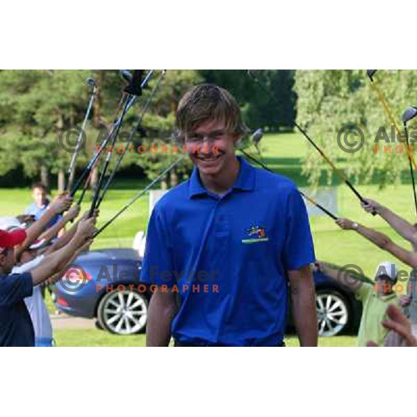  Tim Gornik, member of Slovenia golf team, gold medal winner at Mediteranean games in Pescara, Italy at reception in golf club Bled, Kings club house, 13.7.2009