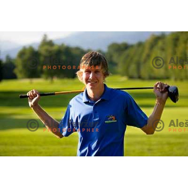  Tim Gornik, member of Slovenia golf team, gold medal winner at Mediteranean games in Pescara, Italy at reception in golf club Bled, Kings club house, 13.7.2009