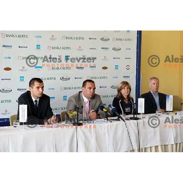 Licenm Bizjak, Jausevec, Cok at Banka Koper Slovenia Open tennis tournament press conference in hotel Mons, Ljubljana 16.7.2009 