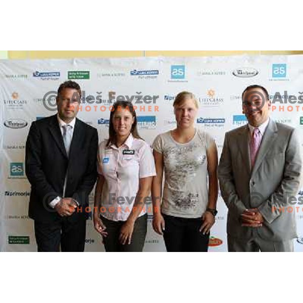 Zoran Kofol, Andreja Klepac, Masa Zec Peskiric, Andrej Bizjak at Banka Koper Slovenia Open tennis tournament press conference in hotel Mons, Ljubljana 16.7.2009 
