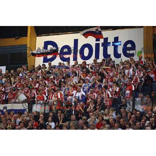 action during Handball Champions league women match betwwen Aalborg (DEN) and Krim Mercator (SLO) in Aalborg, Denmark on April 17, 2006