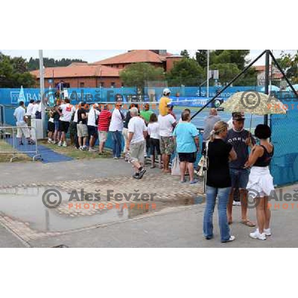 Specators during action in first round of Qualifications for Banka Koper Slovenia Open, WTA tour tournament, Portoroz 18.7.2009 