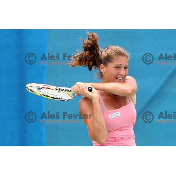 Ekaterina Ivanova (RUS) during action in first round of Qualifications for Banka Koper Slovenia Open, WTA tour tournament, Portoroz 18.7.2009 