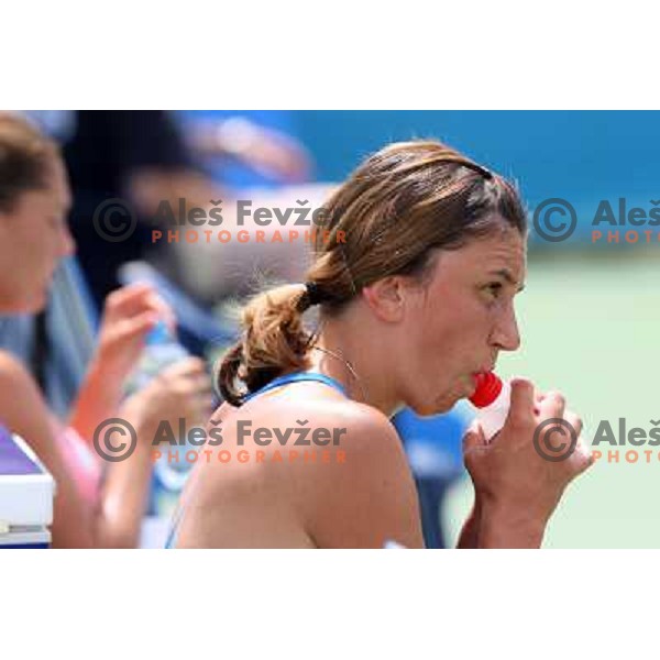 Ana Vrljic (CRO) during action in first round of Qualifications for Banka Koper Slovenia Open, WTA tour tournament, Portoroz 18.7.2009 