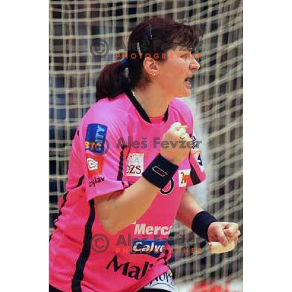 Luminita Dinu during Handball Champions league women match betwwen Aalborg (DEN) and Krim Mercator (SLO) in Aalborg, Denmark on April 17, 2006