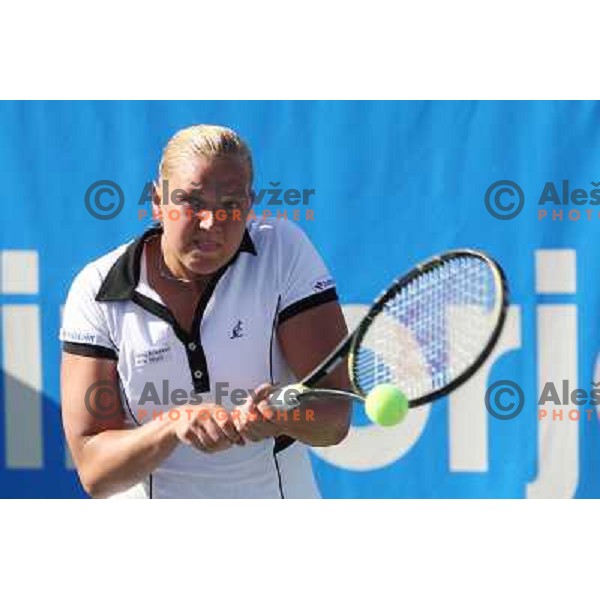 Kaia Kanepi (EST) in action during match in first round of Banka Koper Slovenia Open WTA tour tennis tournament in Portoroz, Slovenia 20.7.2009 