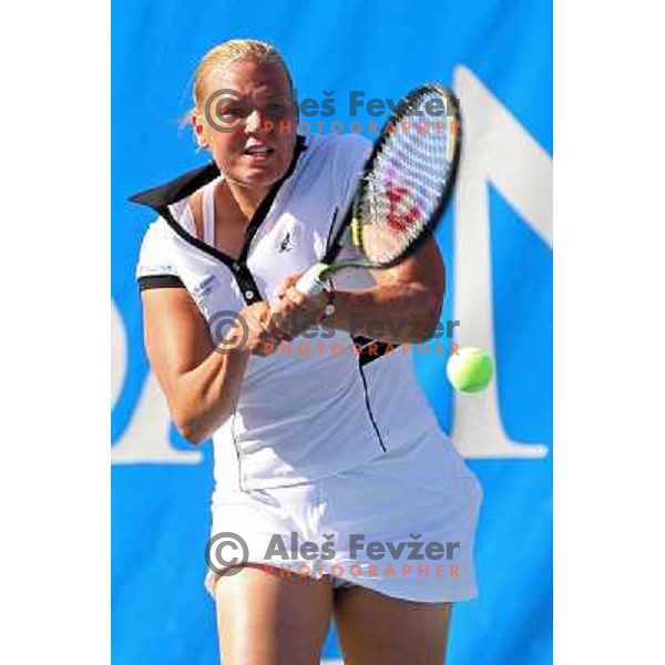 Kaia Kanepi (EST) in action during match in first round of Banka Koper Slovenia Open WTA tour tennis tournament in Portoroz, Slovenia 20.7.2009 