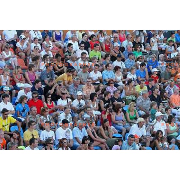 Spectators watching Dinara Safina (RUS) in action during match in first round of Banka Koper Slovenia Open WTA tour tennis tournament in Portoroz, Slovenia 20.7.2009 