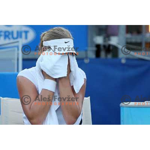 Masa Zec Peskiric (SLO) in action during match in first round of Banka Koper Slovenia Open WTA tour tennis tournament in Portoroz, Slovenia 20.7.2009 