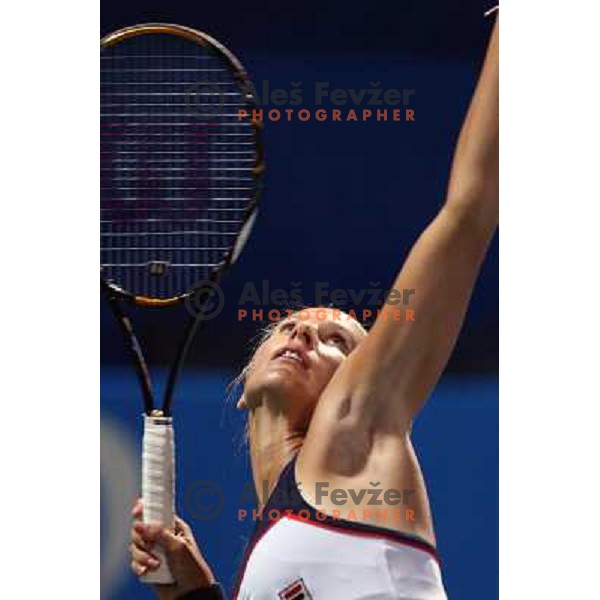 Polona Hercog (SLO) in action during match in first round of Banka Koper Slovenia Open WTA tour tennis tournament in Portoroz, Slovenia 20.7.2009 