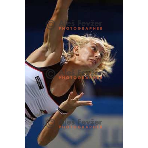 Polona Hercog (SLO) in action during match in first round of Banka Koper Slovenia Open WTA tour tennis tournament in Portoroz, Slovenia 20.7.2009 