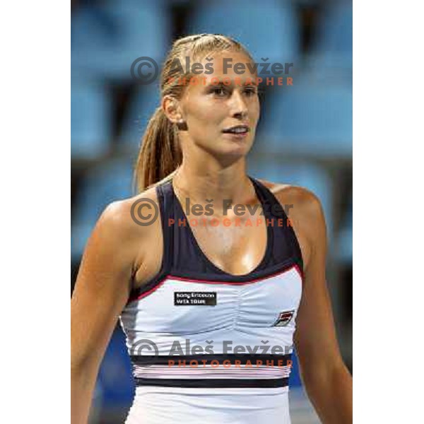 Polona Hercog (SLO) in action during match in first round of Banka Koper Slovenia Open WTA tour tennis tournament in Portoroz, Slovenia 20.7.2009 