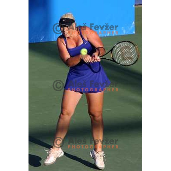 Tadeja Majeric (SLO) in action during match in first round of Banka Koper Slovenia Open WTA tour tennis tournament in Portoroz, Slovenia 20.7.2009 