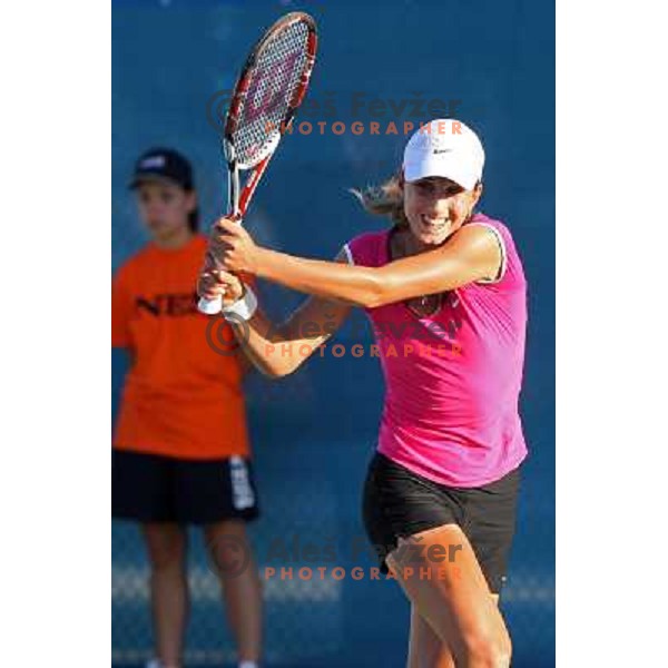 Petra Martic (CRO) in action during match in first round of Banka Koper Slovenia Open WTA tour tennis tournament in Portoroz, Slovenia 20.7.2009 