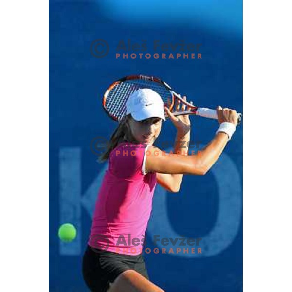 Petra Martic (CRO) in action during match in first round of Banka Koper Slovenia Open WTA tour tennis tournament in Portoroz, Slovenia 20.7.2009 