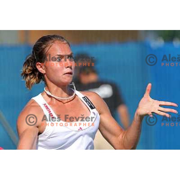 Stefanie Voegele (SUI) during action in first round of Banka Koper Slovenia Open, WTA tour, Portoroz 21.7.2009 