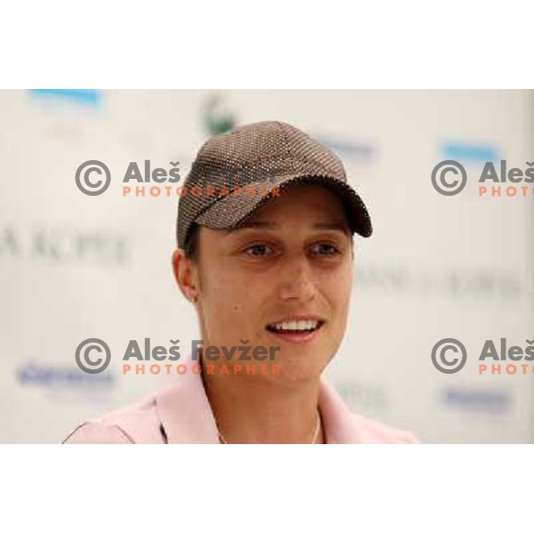 Katarina Srebotnik (SLO) at press conference before second round of Banka Koper Slovenia Open, WTA tour, Portoroz, Slovenia 22.7.2009 