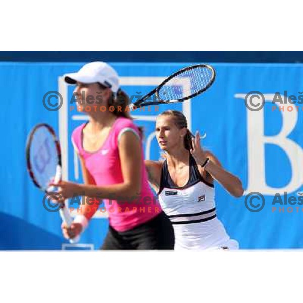 Petra Martic (CRO) and Polona Hercog (SLO) during action in second round of Banka Koper Slovenia Open, WTA tour, Portoroz, Slovenia 22.7.2009 